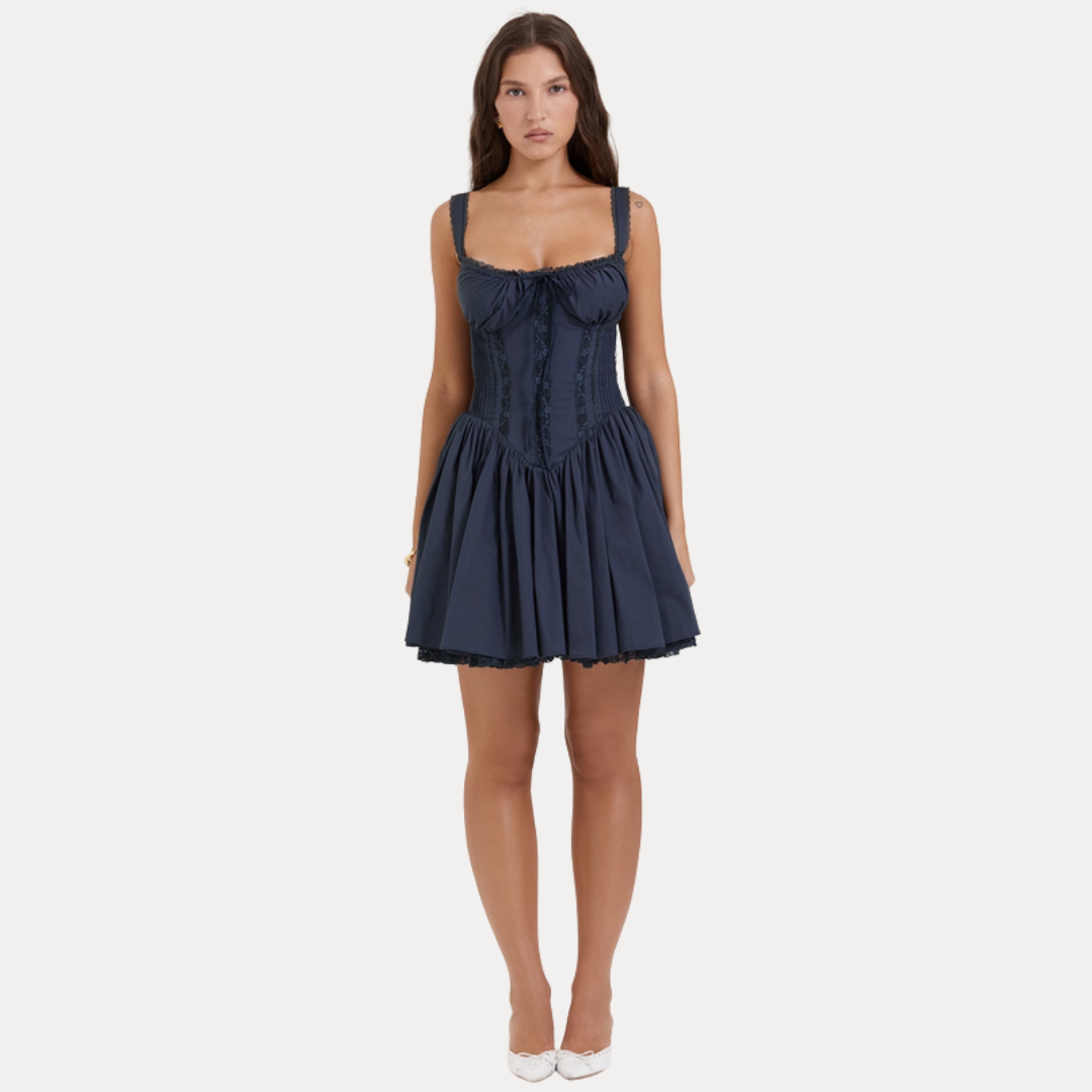 Ludovica | Abito Mini con Corsetto e Pizzo