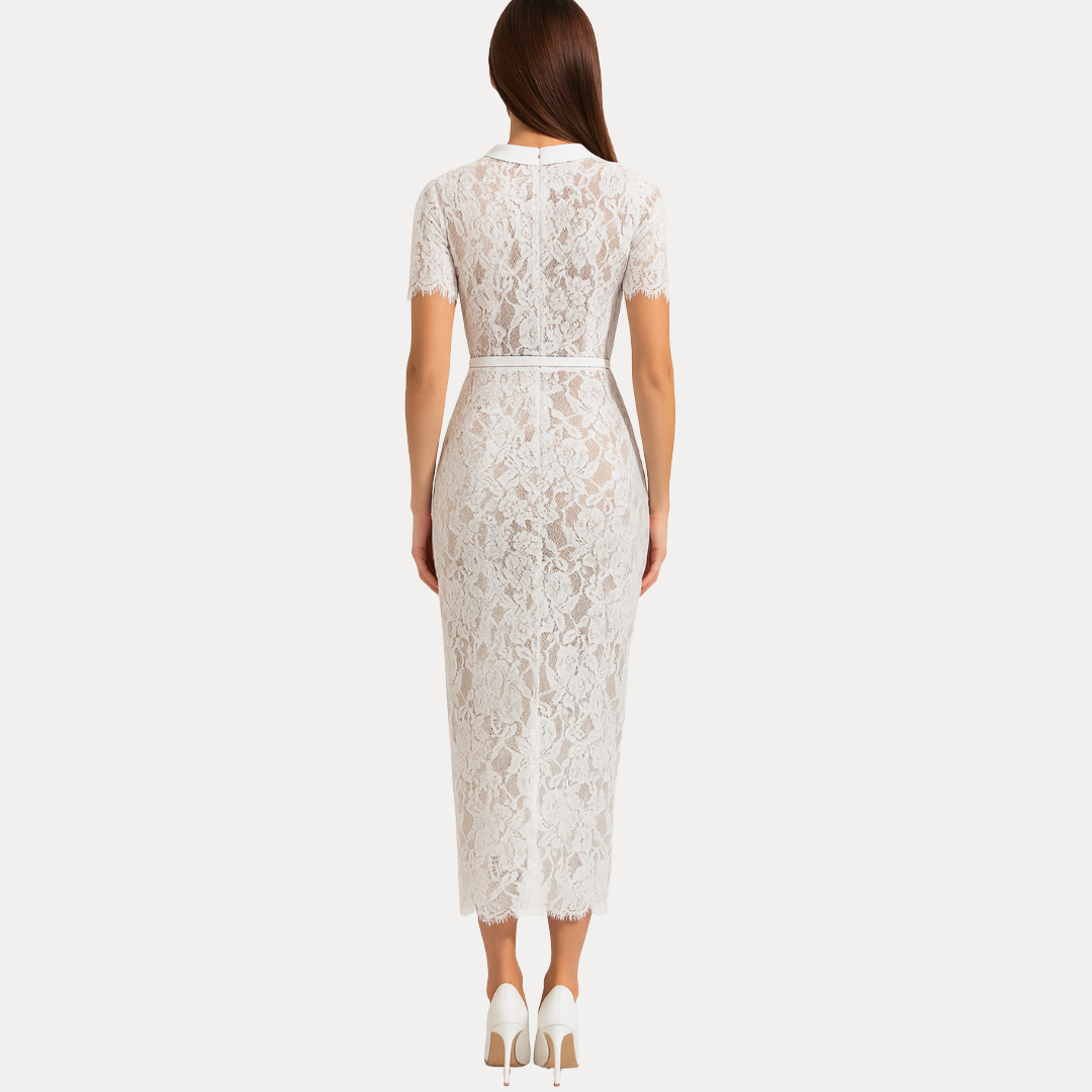 Caterina | Abito Camicia in Pizzo Elegante