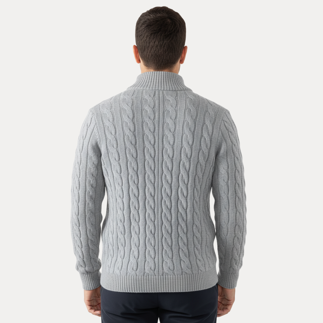 Lorenzo | Maglione a Treccia con Mezza Zip