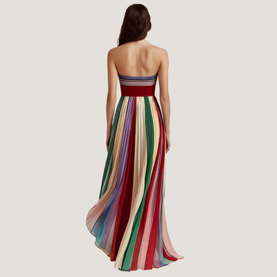 Livia | Abito Lungo a Righe Multicolore