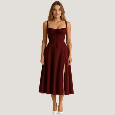 Lorenza | Abito Midi con Corpino Strutturato
