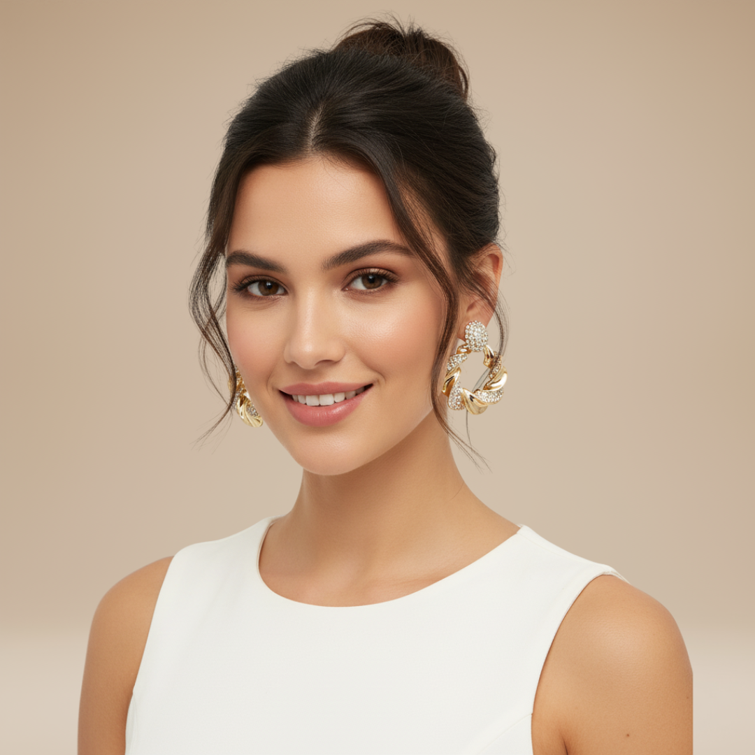 Antonella | Orecchini Donna Intrecciati con Dettagli Scintillanti