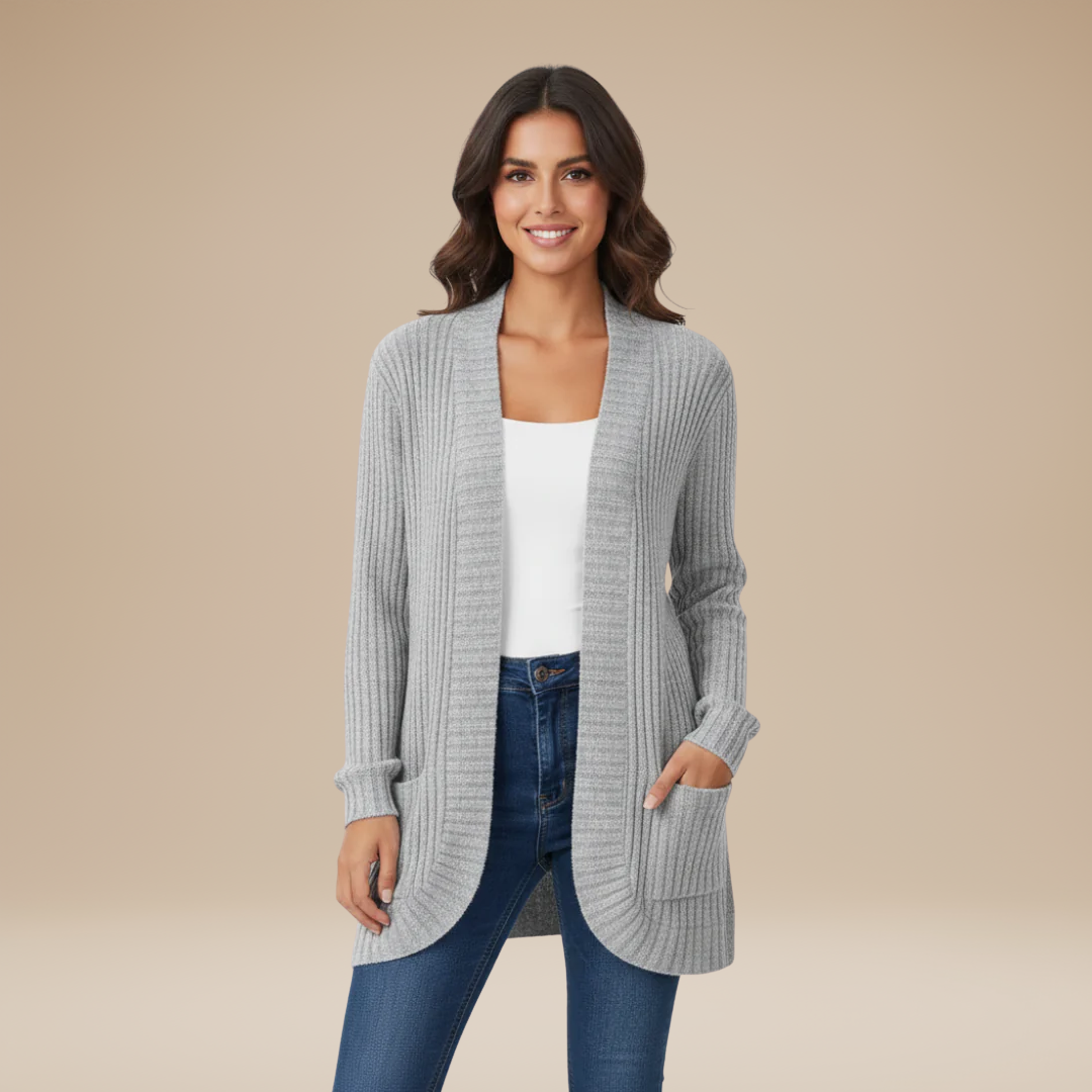 Cecilia | Women's Ribbed Cardigan with Pockets