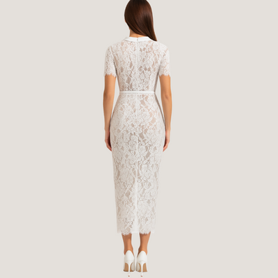 Caterina | Abito Camicia in Pizzo Elegante