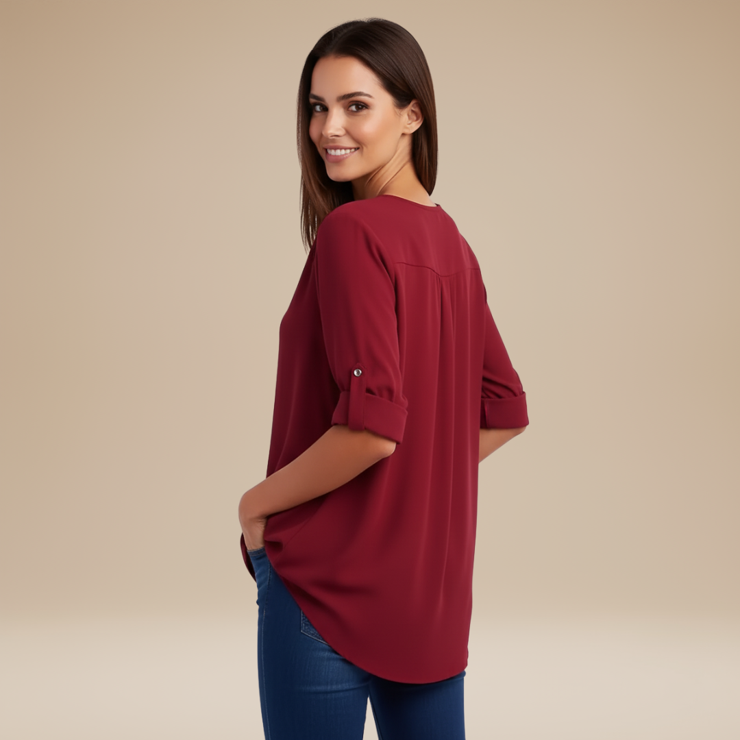 Elisa | Blusa Donna con Zip Frontale Moderna