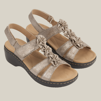 Giorgia | Sandali con Zeppa Floreali