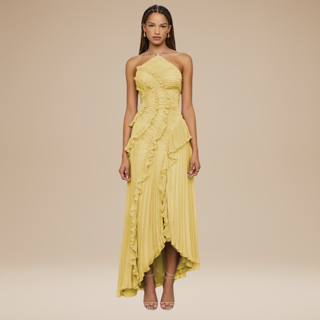 Fiordalina | Dramatic Dress with Spiral Ruffles