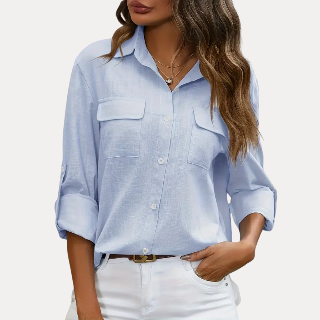 Azzurra | Camicia con Maniche Arrotolabili