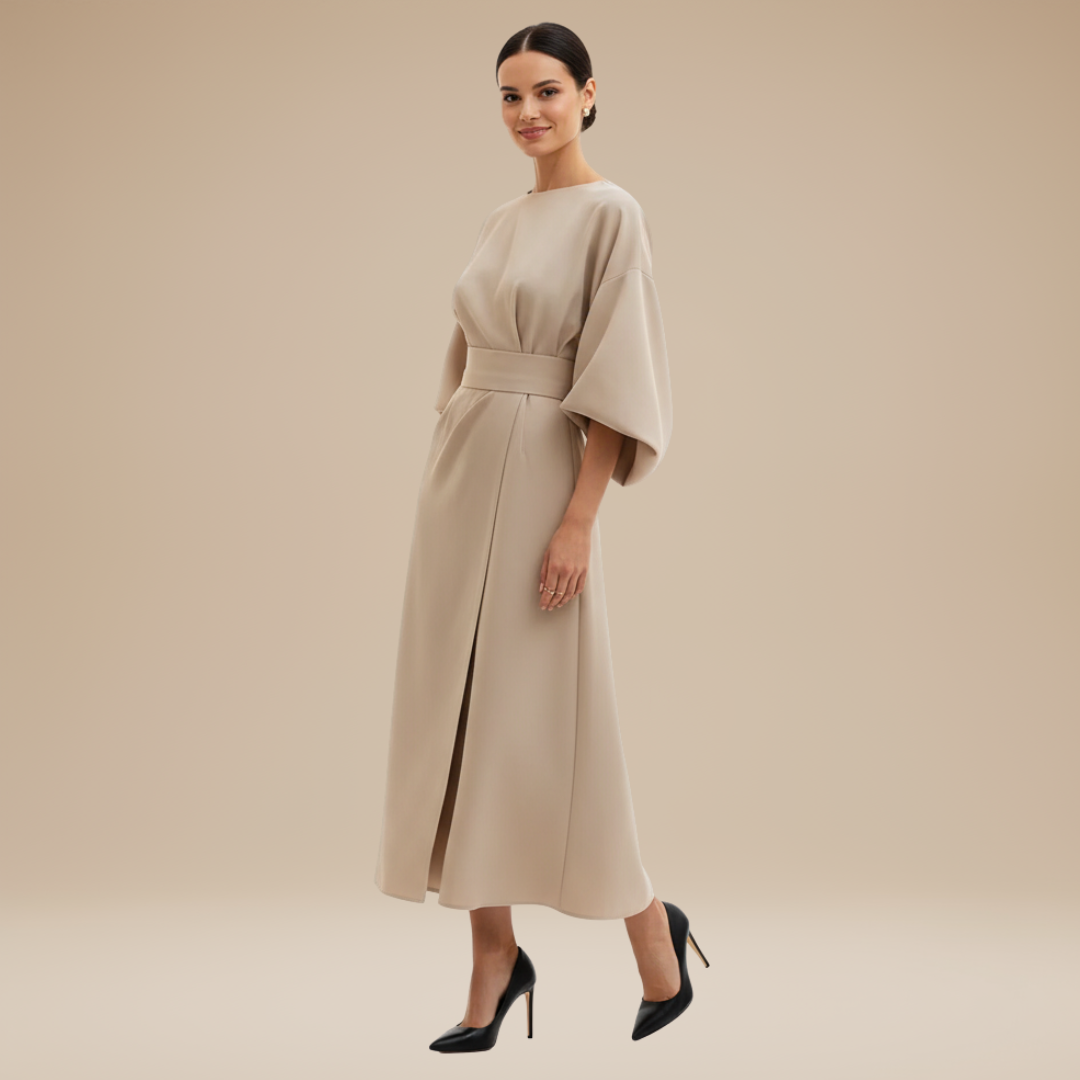Nives | Abito Midi Elegante Donna con Maniche Ampie