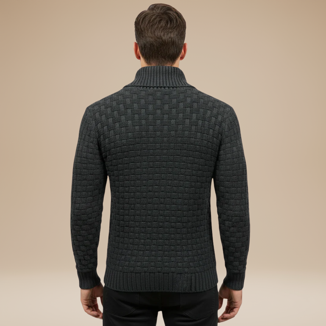 Federico | Shawl Collar Sweater with Buttons
