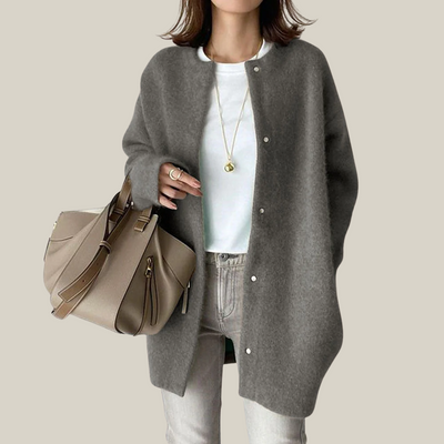Luciana | Cappotto Lungo in Maglia Spazzolata