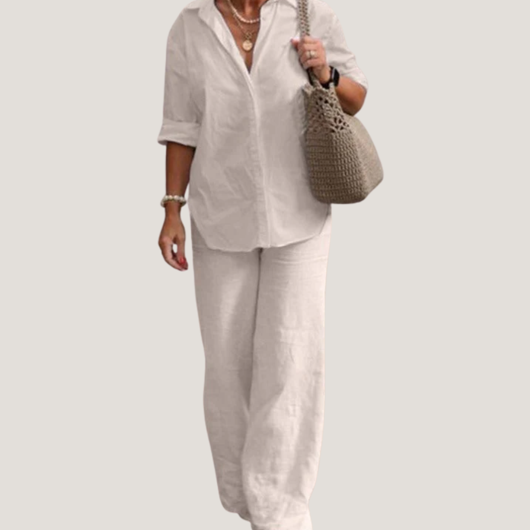 Sibilla | Completo Donna con Camicia e Pantaloni Larghi