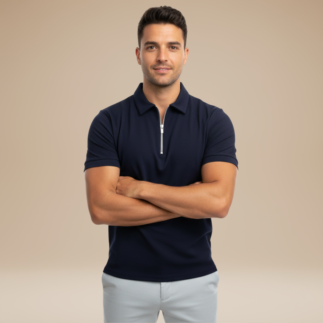 Aero | Polo Uomo con Mezza Zip Elegante