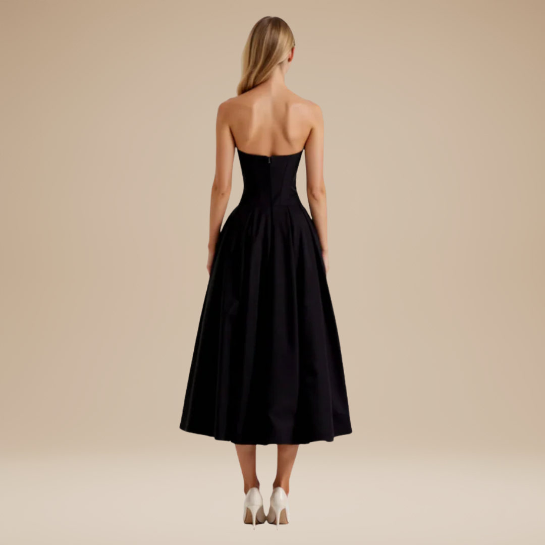 Rebecca | Midi Dress with Corset and Flared Skirt 