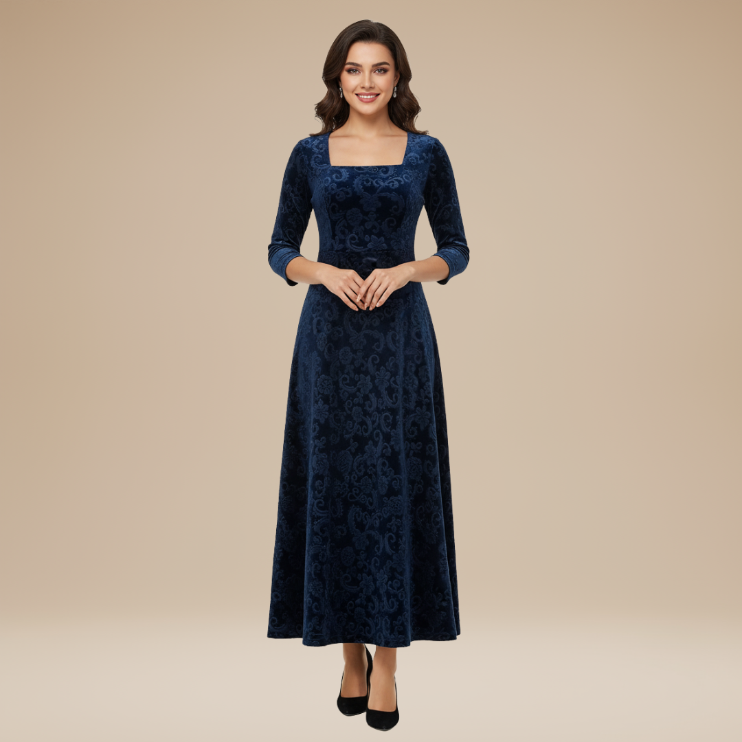 aaValeria | Abito Velluto Jacquard Donna Stile Regale