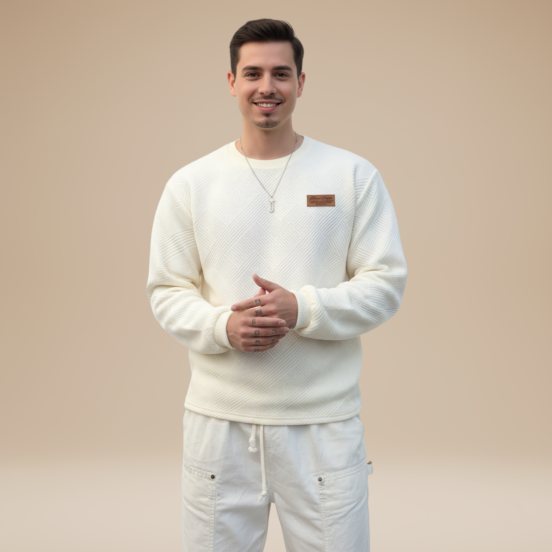 Umberto | Felpa Uomo con Motivo Geometrico Raffinato