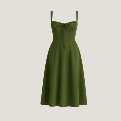 Lorenza | Abito Midi con Corpino Strutturato