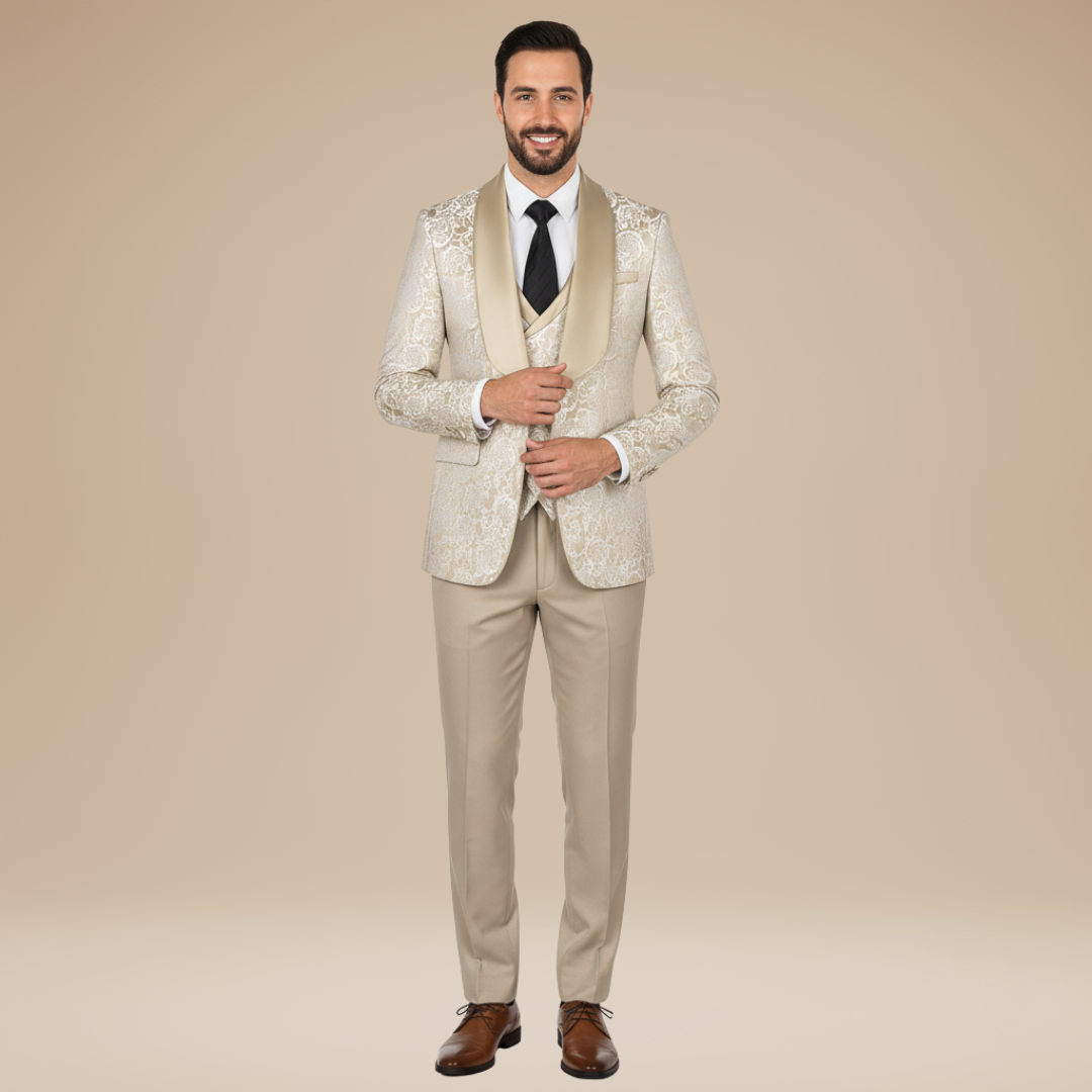 Dante | Abito Uomo 3 Pezzi con Dettagli Floreali