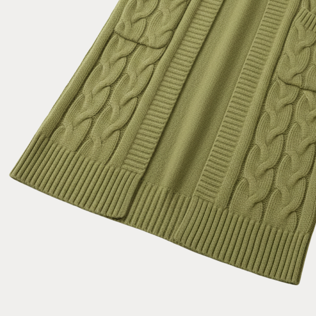 Cardigan Donna Lungo in Maglia con Cappuccio