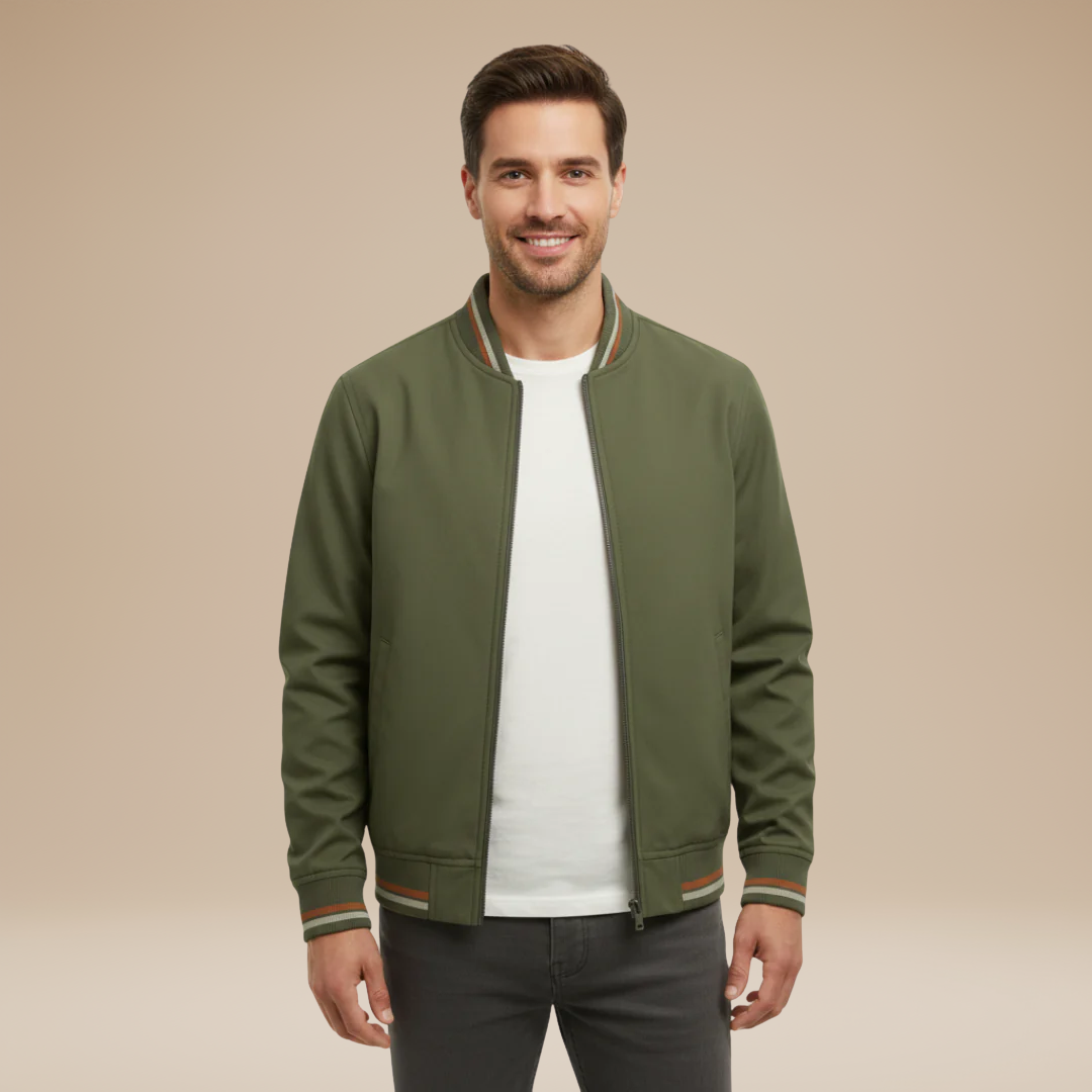 Nico | Men's Casual Bomber Jacket with Ribbed Collar