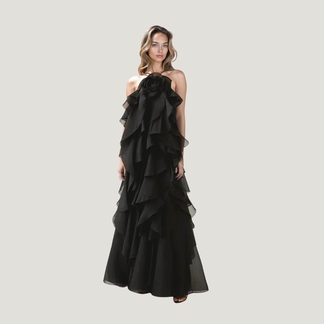 Armanda | Abito Elegante con Dettagli Drammatici