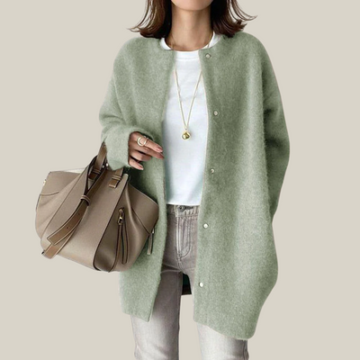 Luciana | Cappotto Lungo in Maglia Spazzolata