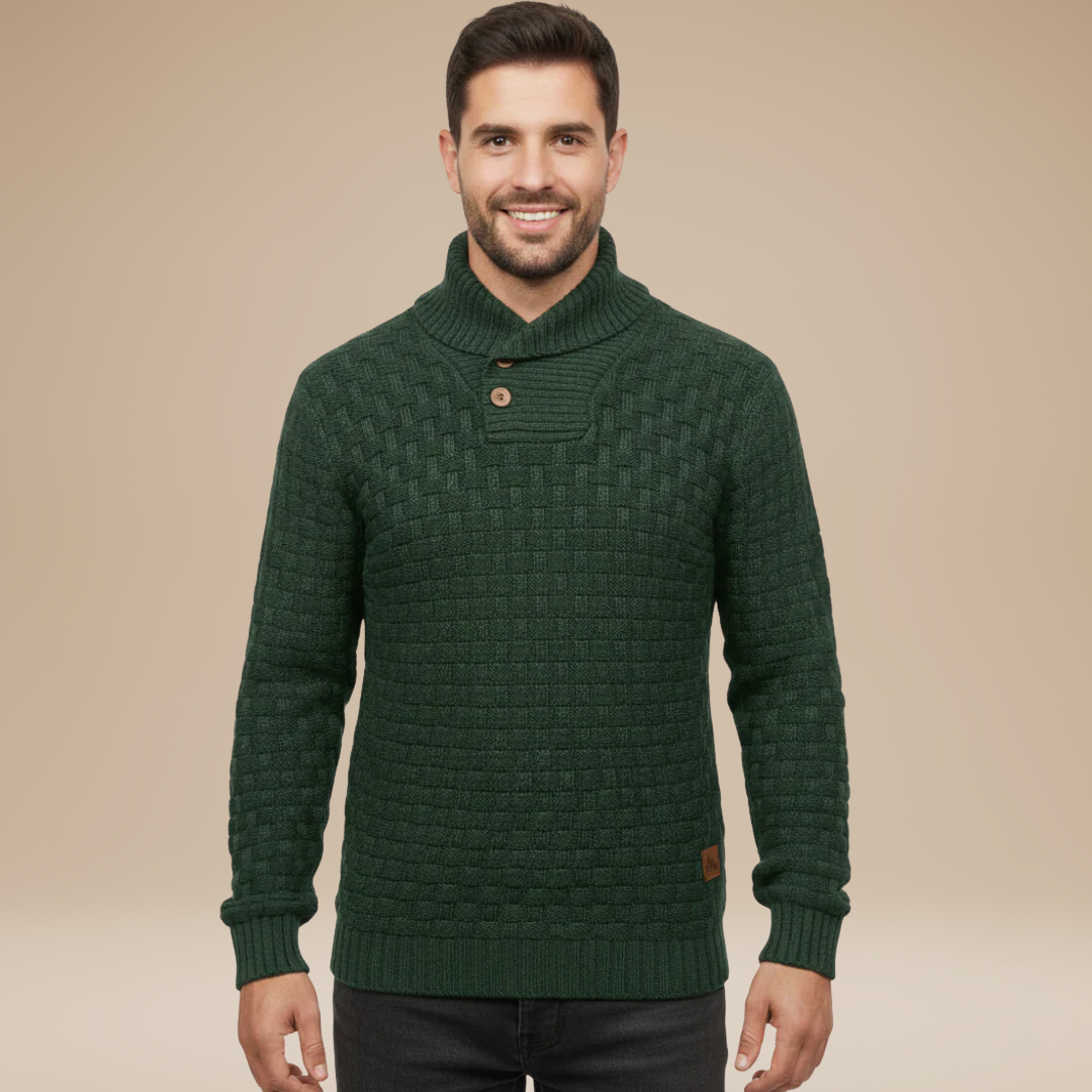 Federico | Shawl Collar Sweater with Buttons