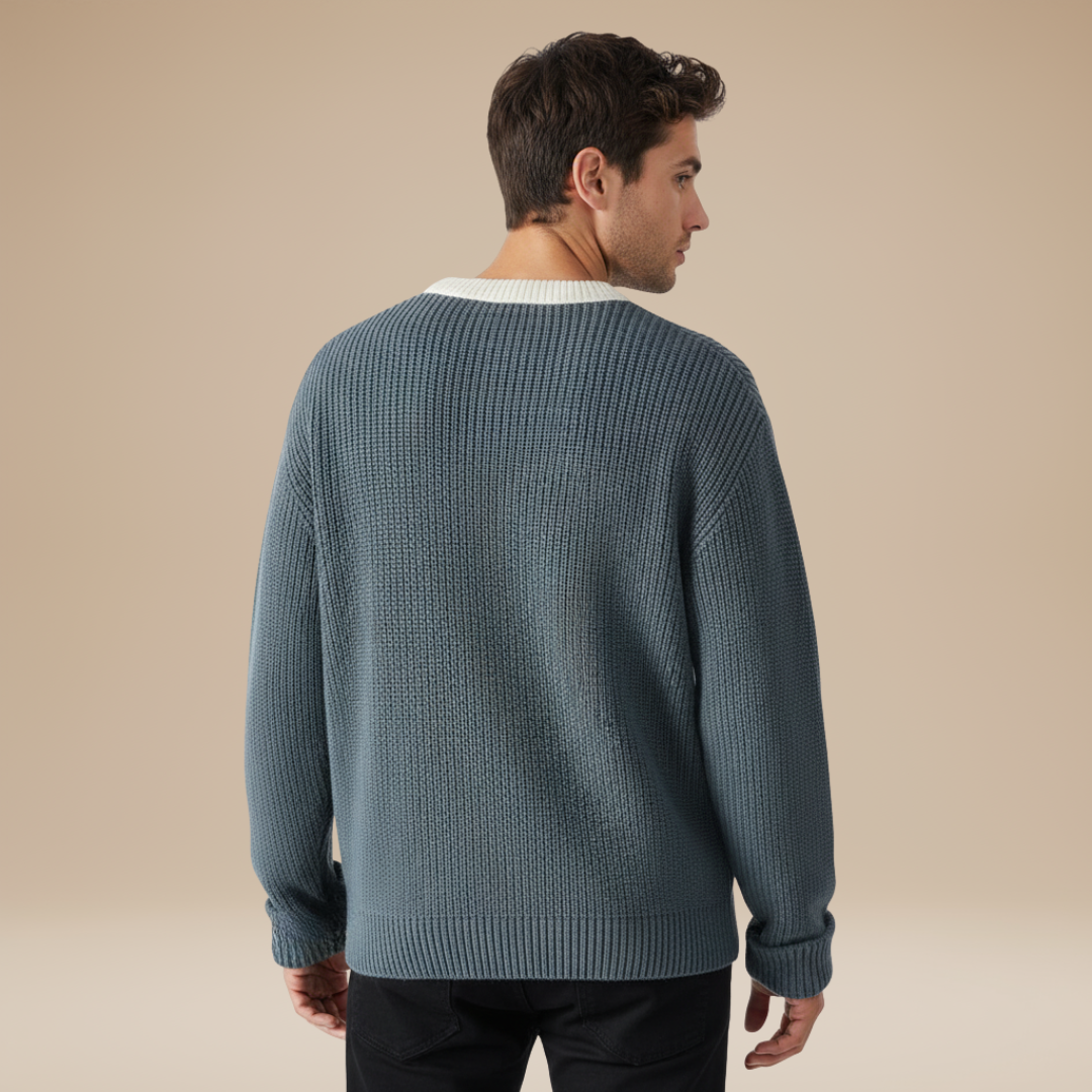 Terzo | Maglione Uomo con Dettagli a Contrasto