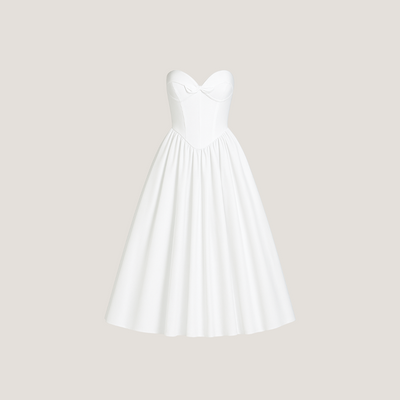 Serenella | Abito Midi con Corpino a Cuore