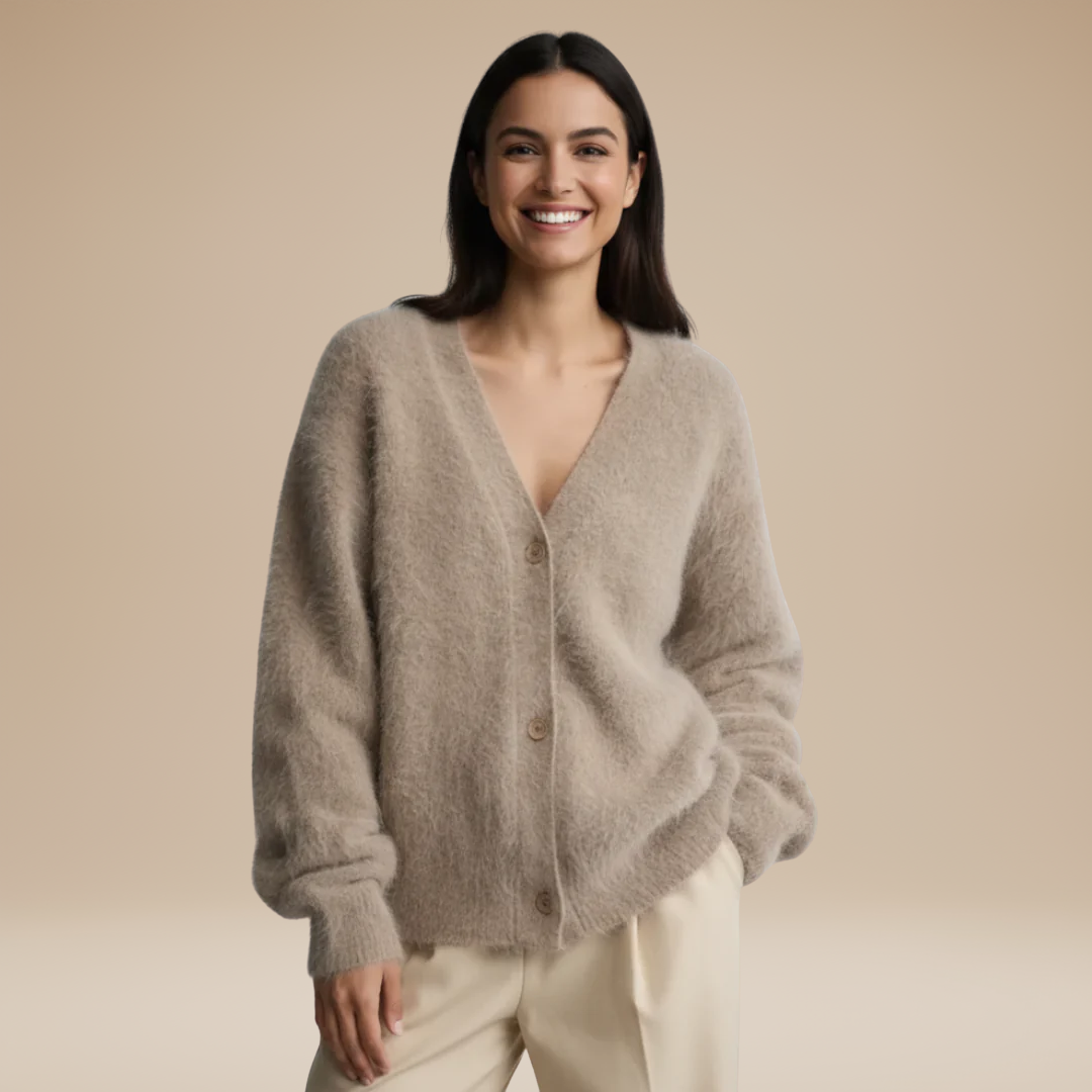 Mara | Cardigan Donna Morbido in Maglia Pelosa