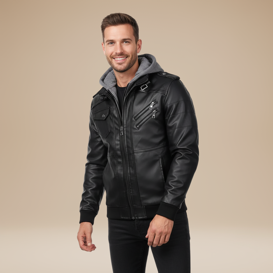 aaPietro | Giacca Uomo Moderna con Cappuccio Removibile