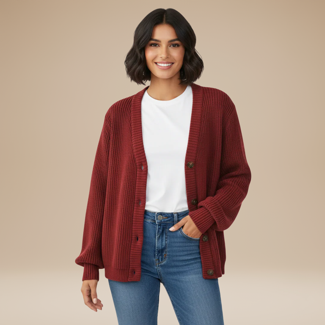 Giulia | Ribbed Cardigan with Buttons