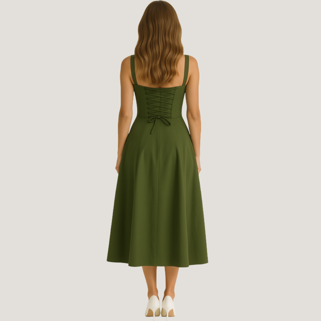 Lorenza | Abito Midi con Corpino Strutturato