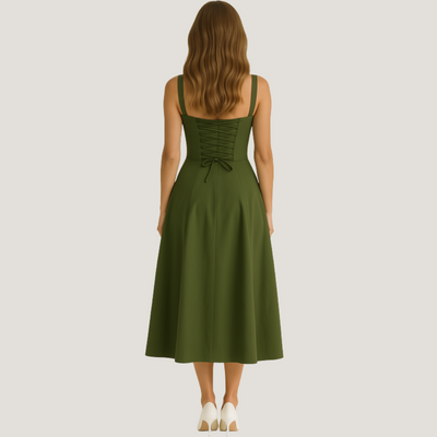 Lorenza | Abito Midi con Corpino Strutturato