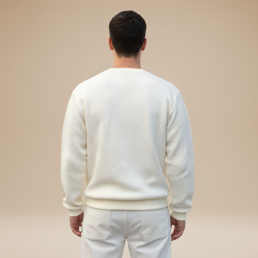 Umberto | Felpa Uomo con Motivo Geometrico Raffinato