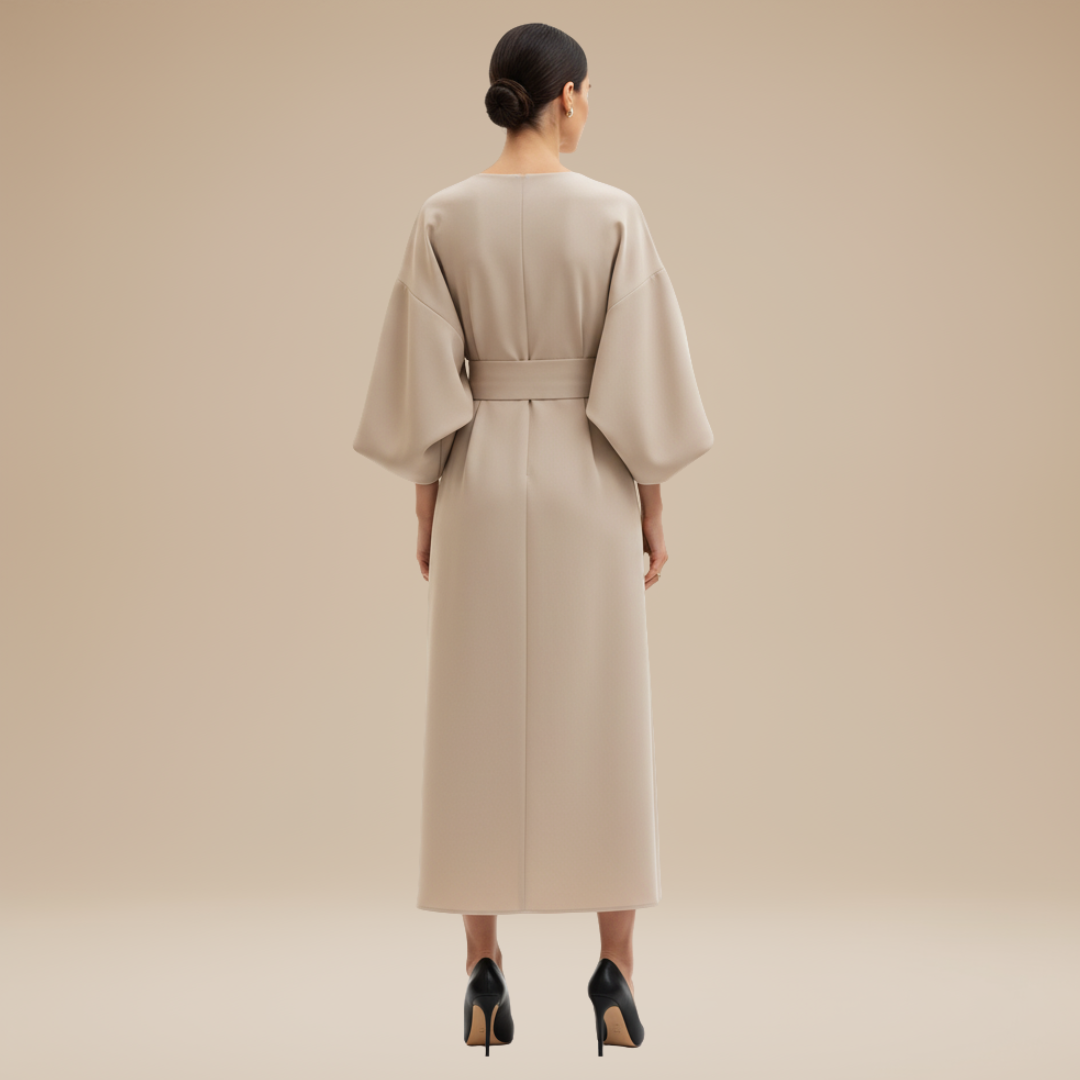 Nives | Abito Midi Elegante Donna con Maniche Ampie