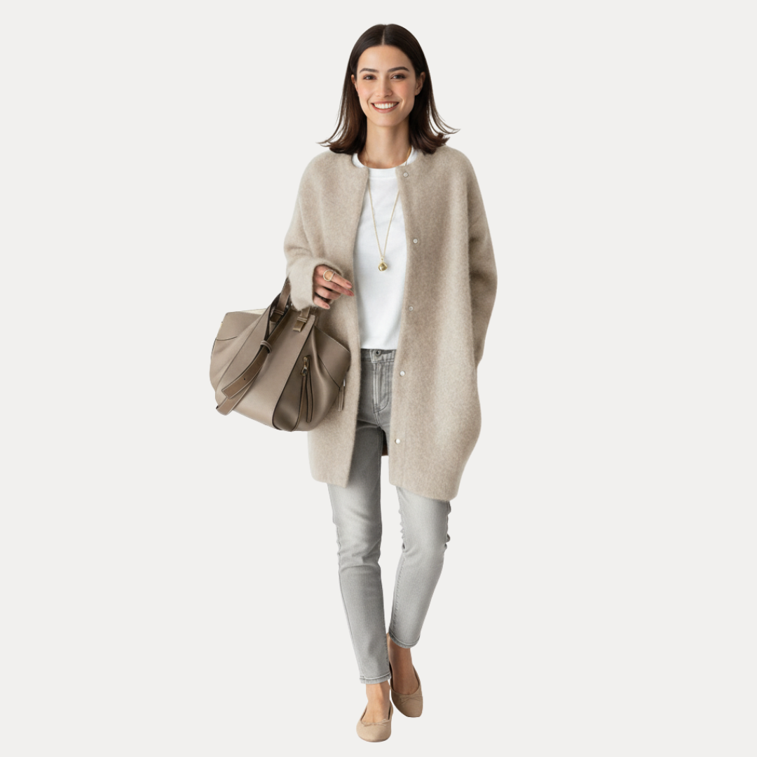 Luciana | Cappotto Lungo in Maglia Spazzolata