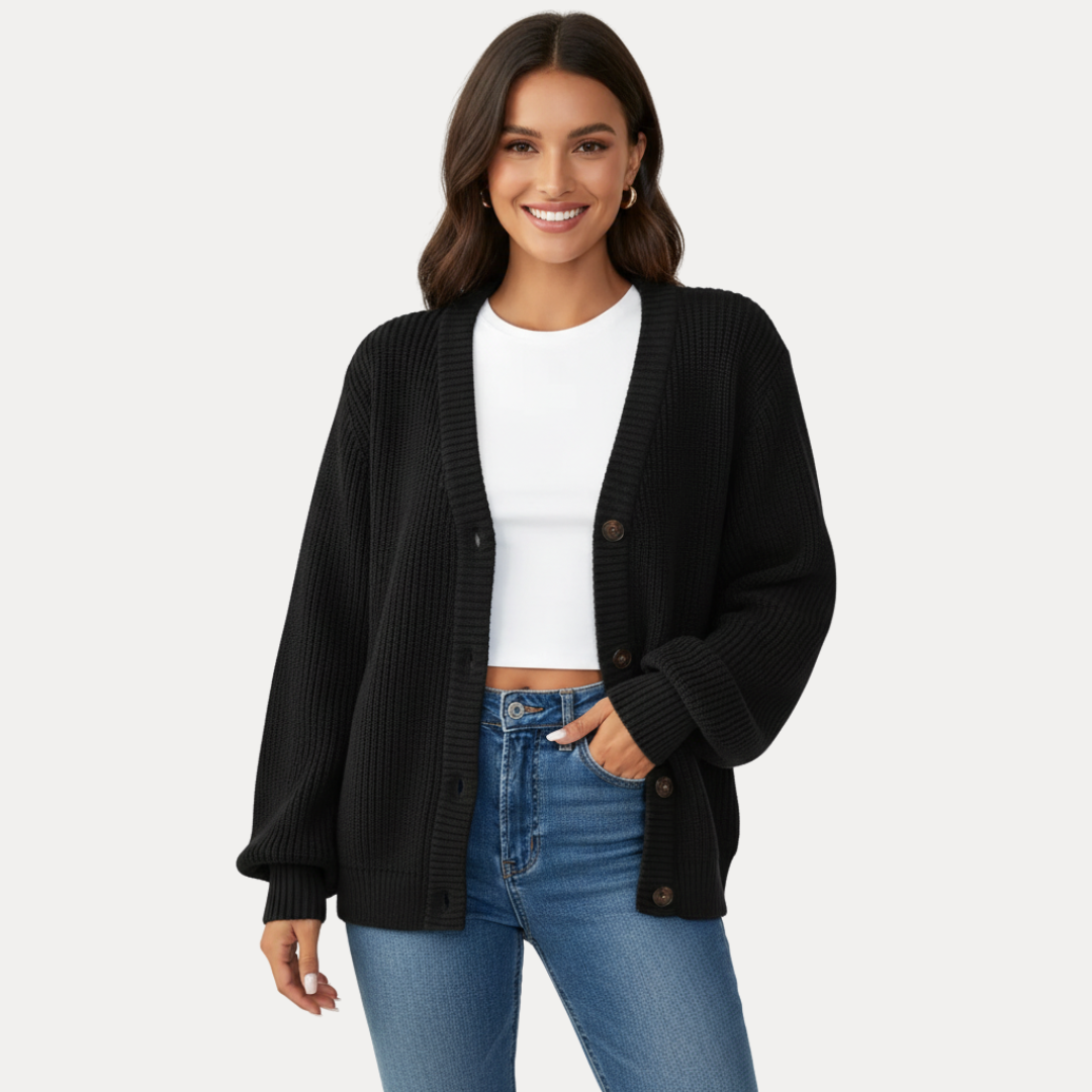 Giulia | Cardigan a Coste con Bottoni