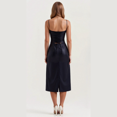 Bianca | Abito Midi in Ecopelle