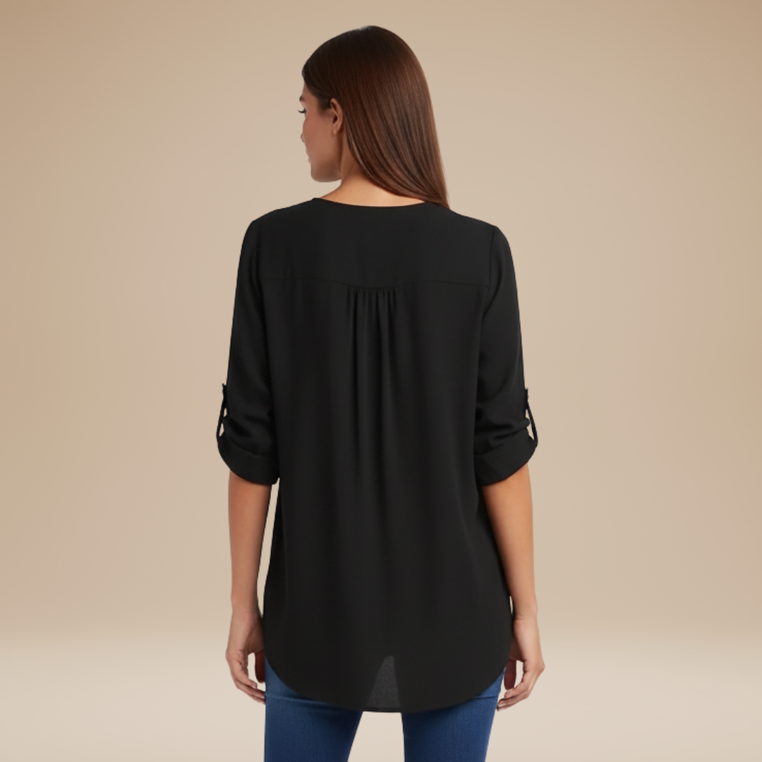 Elisa | Blusa Donna con Zip Frontale Moderna