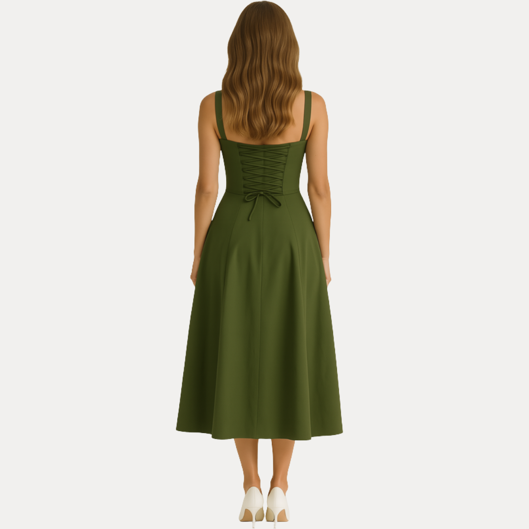 Lorenza | Abito Midi con Corpino Strutturato