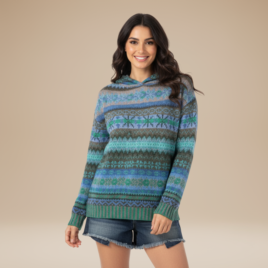 Giada | Jacquard Hooded Sweater