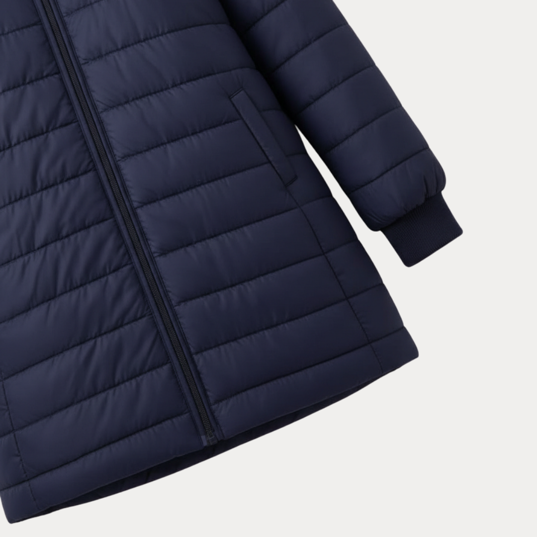 Piumino Donna Lungo Trapuntato con Cappuccio