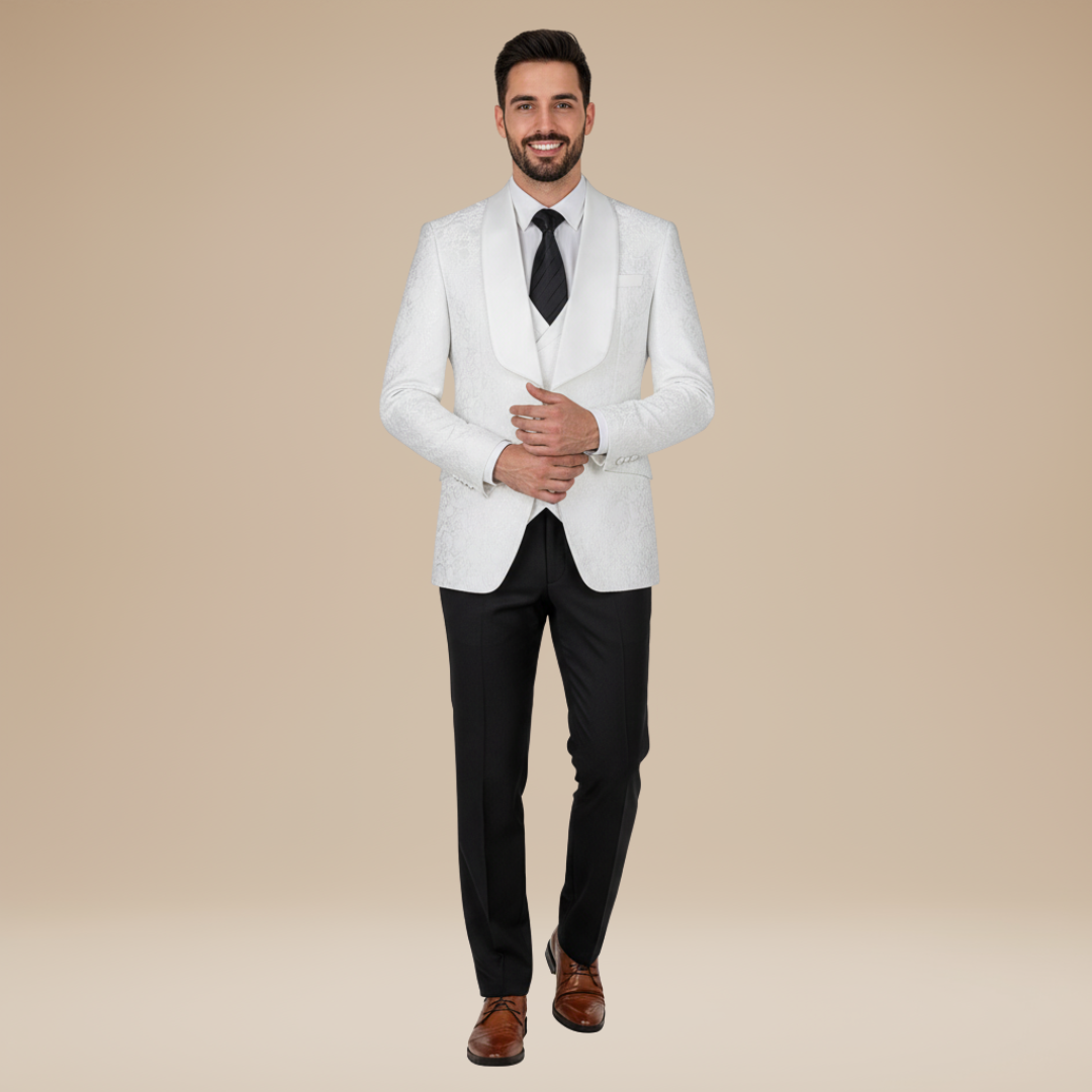 Dante | Abito Uomo 3 Pezzi con Dettagli Floreali