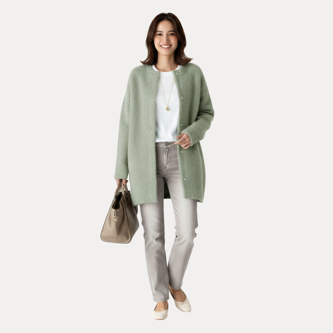 Luciana | Cappotto Lungo in Maglia Spazzolata