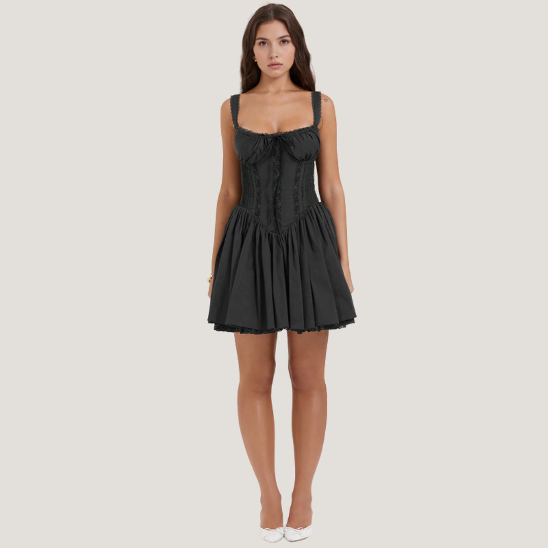Ludovica | Abito Mini con Corsetto e Pizzo