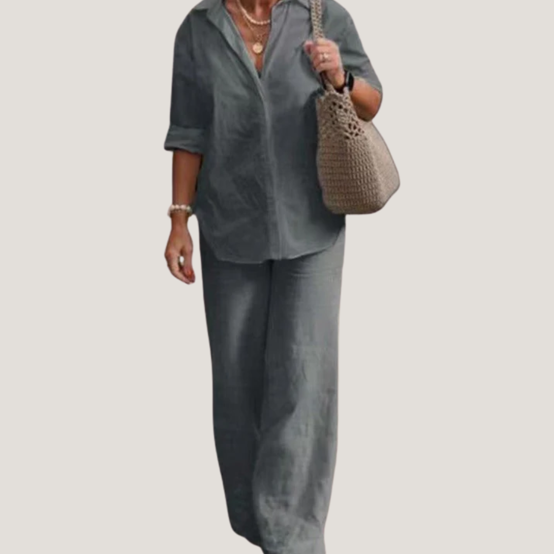 Sibilla | Completo Donna con Camicia e Pantaloni Larghi