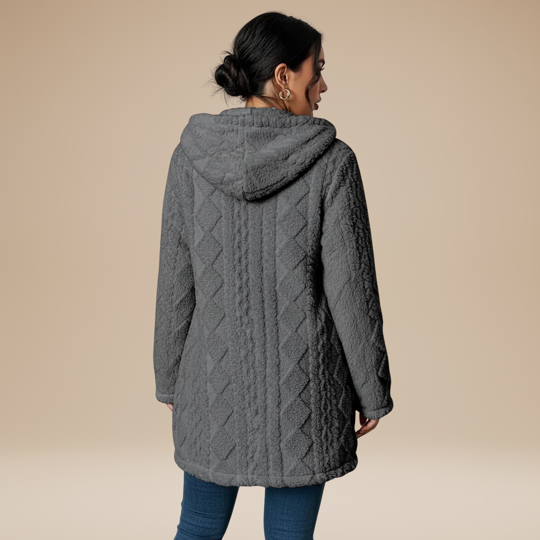 Sofia | Cappotto Donna Lungo Morbido con Cappuccio
