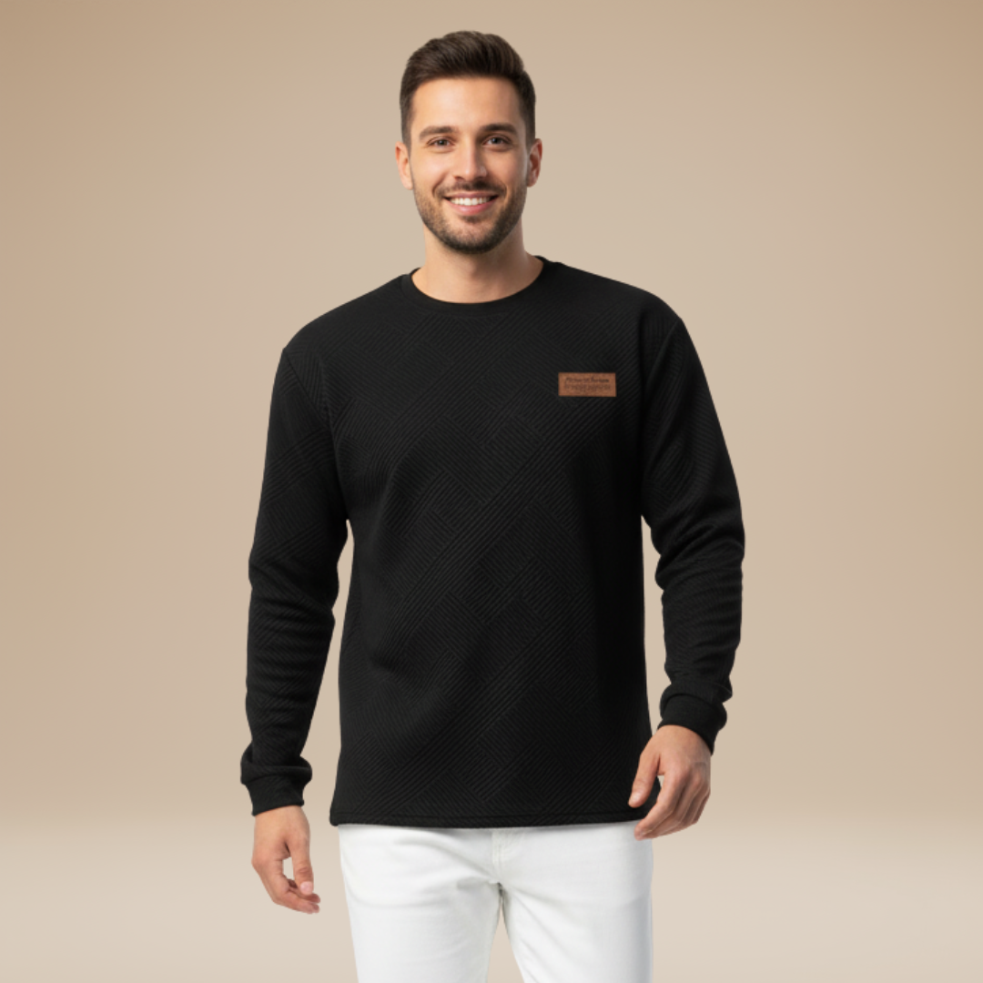 Umberto | Felpa Uomo con Motivo Geometrico Raffinato