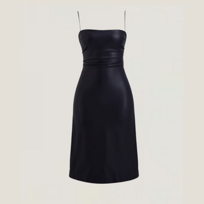 Bianca | Abito Midi in Ecopelle